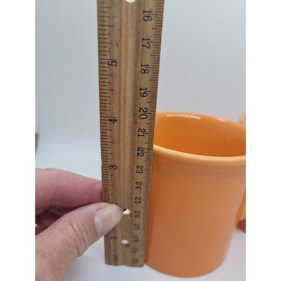 Vintg Fiestaware Homer Laughlin Coffee mug 2 Ring handle orange Marigold Retro - Picture 4 of 4
